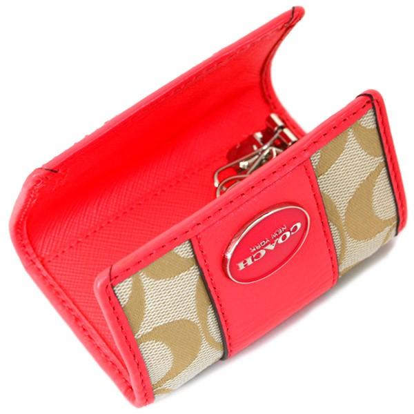未使用品✨　COACH コーチ　シグネチャー型押しレザー　キーケース COACH コーチ キーケース レガシー シグネチャー ストライプ 6連