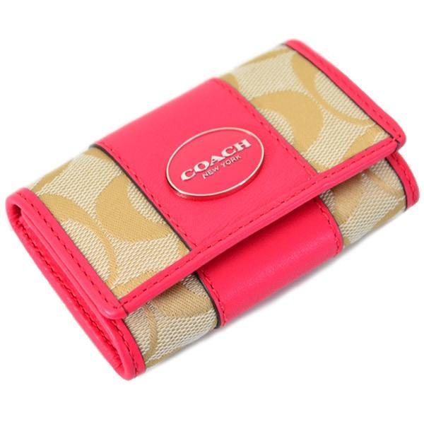 COACH（コーチ） キーケース レガシー シグネチャー ストライプ 6連