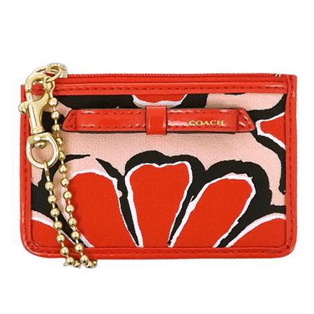 COACH（コーチ） 小銭入れ ポピー フローラル スカーフ IDスキニー