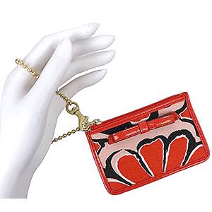 COACH（コーチ） 小銭入れ ポピー フローラル スカーフ IDスキニー