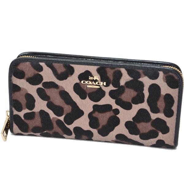 COACH ヒョウ柄 レザー長財布 COACH コーチ 長財布 ヒョウ柄 レオパード オセロット