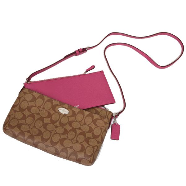 コーチ バッグ COACH ラグジュアリー シグネチャー ポーチ付き ラージ