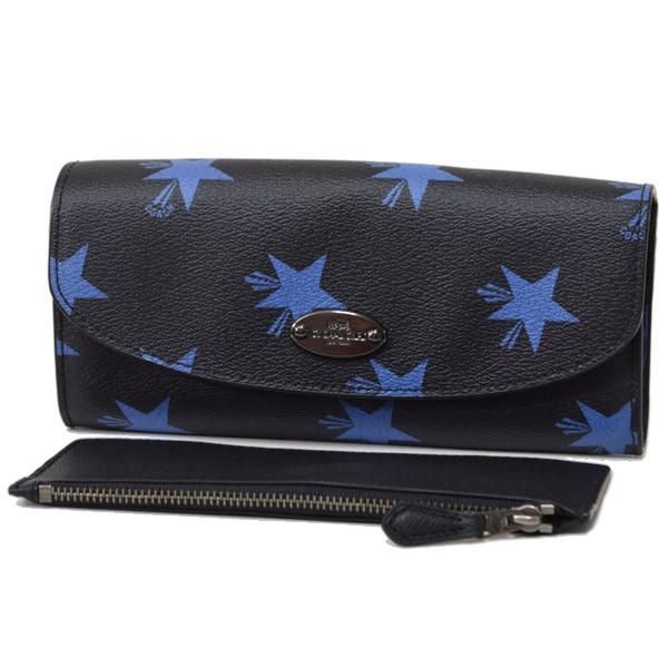 COACH（コーチ） 長財布 スター キャニオン 星柄 ポーチ付き スリム 長