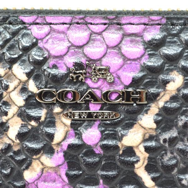 COACH(コーチ) 長財布 - パイソン×レザー COACH（コーチ） 長財布 パイソン エンボスド レザー アコーディオン