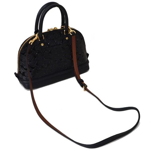 COACH キルティング パテントレザー ハンドバッグ ブラック COACH（コーチ） バッグ パテント エンボスド レザー ミニ ドームド