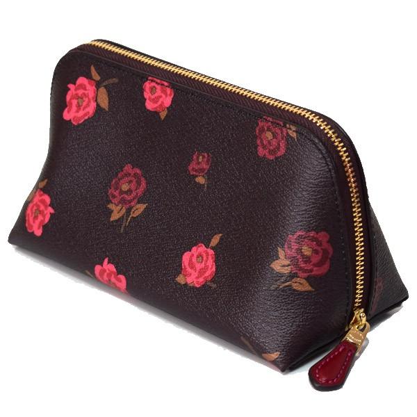 COACH（コーチ） コスメポーチ コーティングキャンバス レザー 花柄 