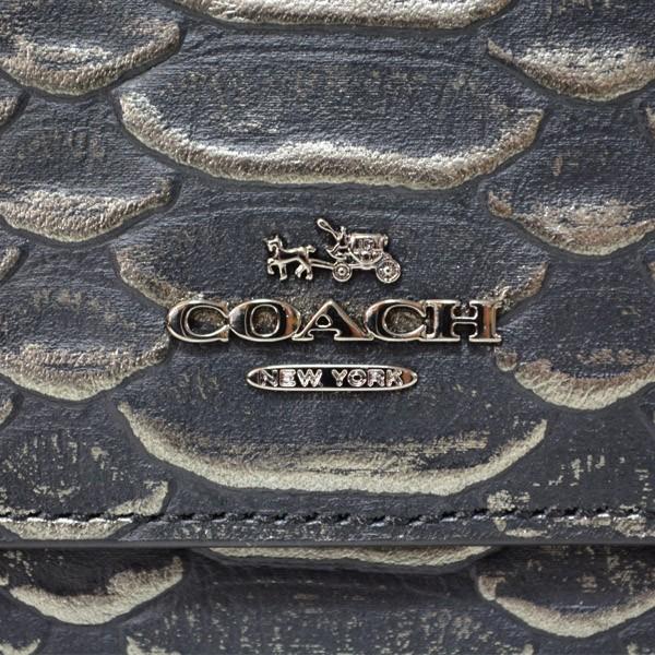 COACH（コーチ） 長財布 メタリック スネーク エンボスド レザー 二