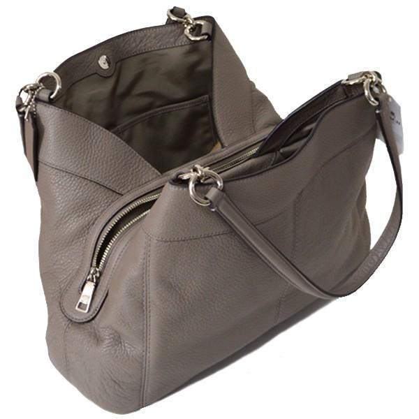 コーチ バッグ COACH ペプルド レザー ショルダー ハンドバッグ フォグ 