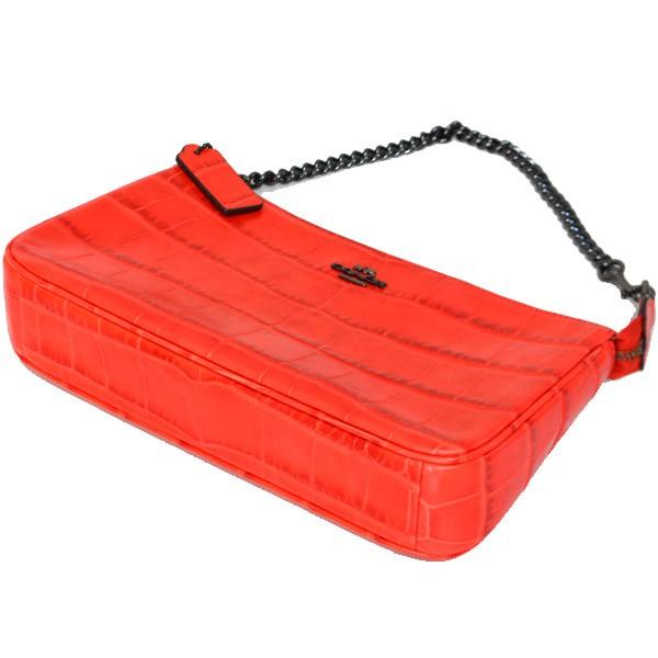 コーチ マルチポーチ COACH コーティング レザー クロコ エンボスド リストレット マルチ ポーチ ハンド バッグ ディープコーラル 58051 COACH（コーチ） マルチポーチ コーティング レザー クロコ エンボスド