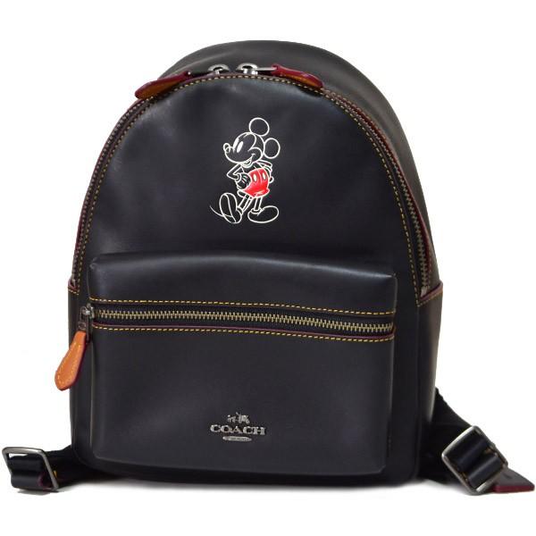 高品質 ディズニー Coach バッグ コーチ 待望のディズニーコラボアイテムを入荷 ミッキー 597 ブラック バックパック ミニリュックサック レザー コラボ バッグ
