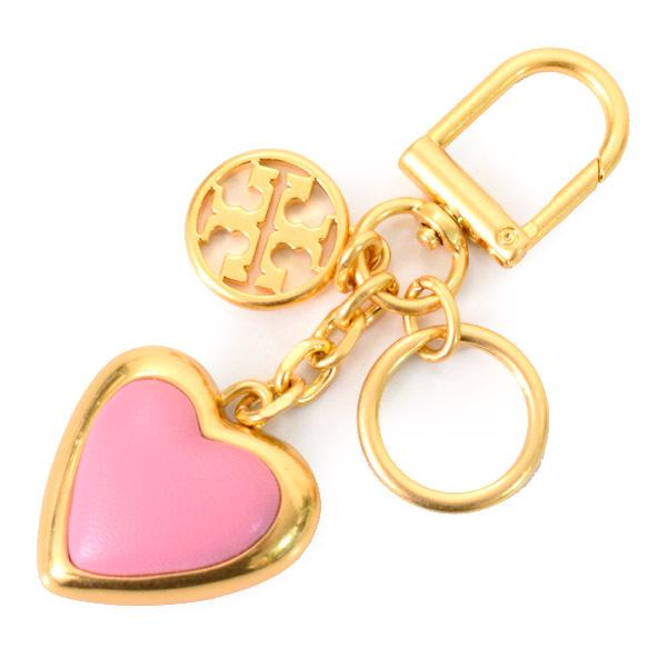 Tory Burch ハート型キーホルダー TORY BURCH（トリーバーチ） キーホルダー レザー ブラス ロゴ ハート