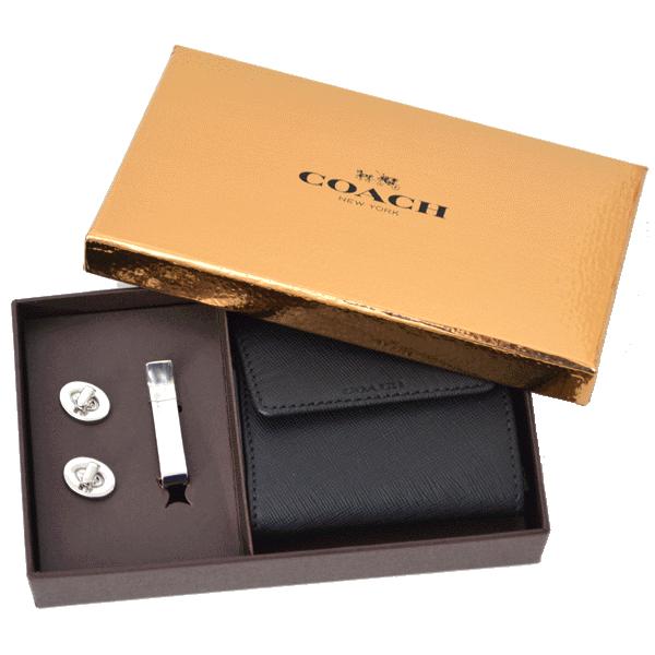 COACH（コーチ） カフリンク アンド ネクタイピン 収納ケース付き 3点