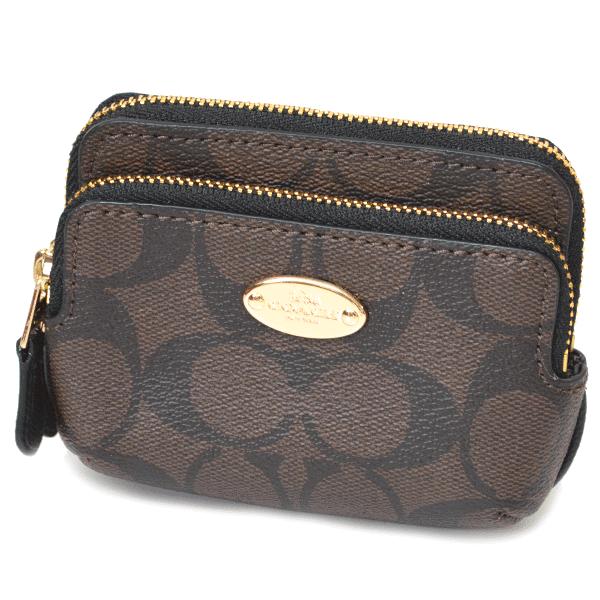 COACH コーチ 小銭入れ シグネチャー ダブルジップ ファスナー
