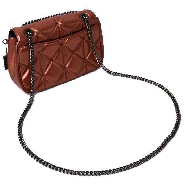 コーチ バッグ COACH カーフレザー メタリック キルティング スタッズ 