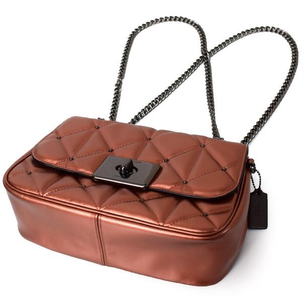 コーチ バッグ COACH カーフレザー メタリック キルティング スタッズ 