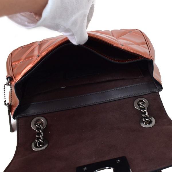 コーチ バッグ COACH カーフレザー メタリック キルティング スタッズ 
