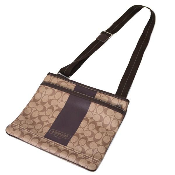 COACHコーチ ショルダーバッグF70444 シグネチャー ブラウン メンズ COACHコーチ ショルダーバッグF70444 シグネチャー ブラウン メンズ