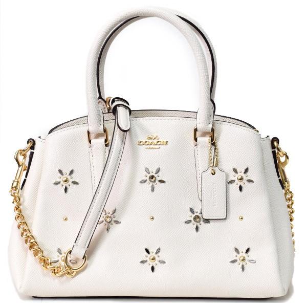 人気ブランド新作豊富 バッグ コーチ 入手困難な2wayセージバッグを本場アメリカで厳選入荷 Coach 723 チャーク ショルダーバッグ チェーン 2way キャリオール ビジュー スタッズ オールオーバー クロスグレインレザー バッグ Marinautodetailing Com