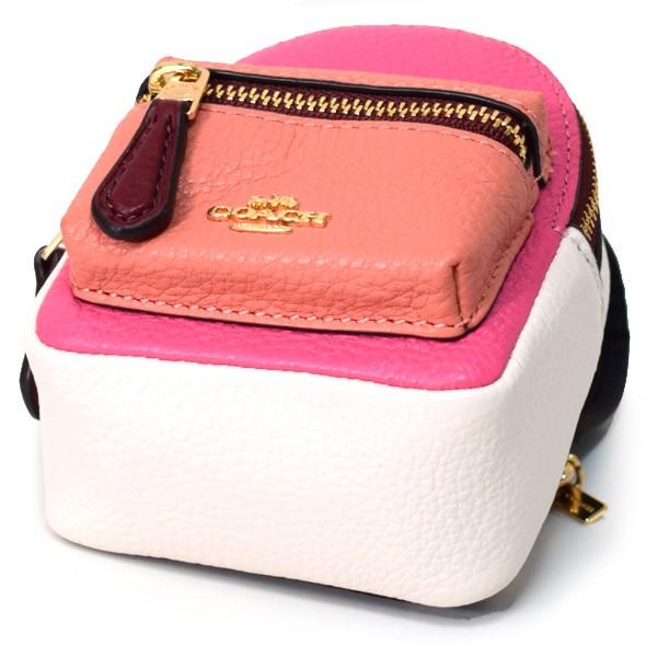 COACH（コーチ） キーホルダー ペブルレザー カラーブロック リュック 