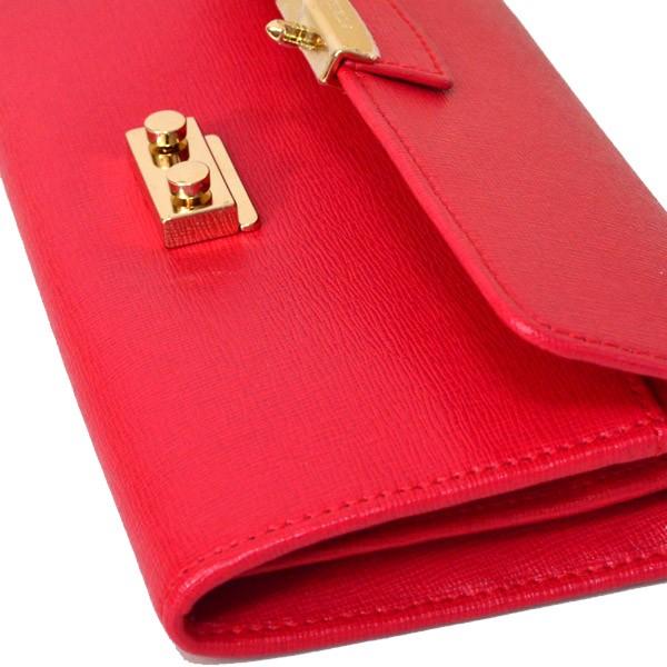 FURLA★フルラ★ジュリア★レッド FURLA（フルラ） 財布 ジュリア コーティング レザー スリム 長財布