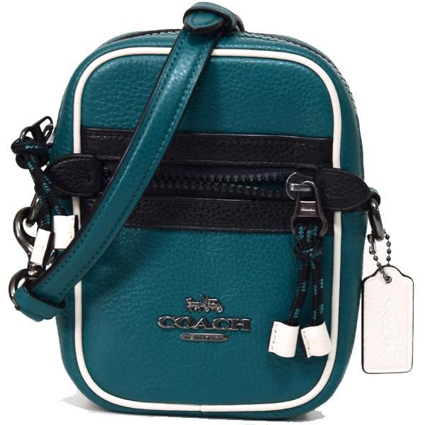 コーチ バッグ COACH ぺブルレザー ヴェイル フィービー カラーブロック クロスボディ 2way ショルダー 斜め掛け クラッチ バッグ ビリジアン 83267