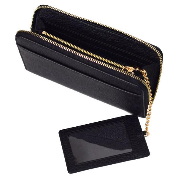 ✈ 希少　トリーバーチ　PVC レザー　ファスナー 長財布　黒　ブラック　ロゴ TORY BURCH（トリーバーチ） 長財布 レザー ロゴ ジップ