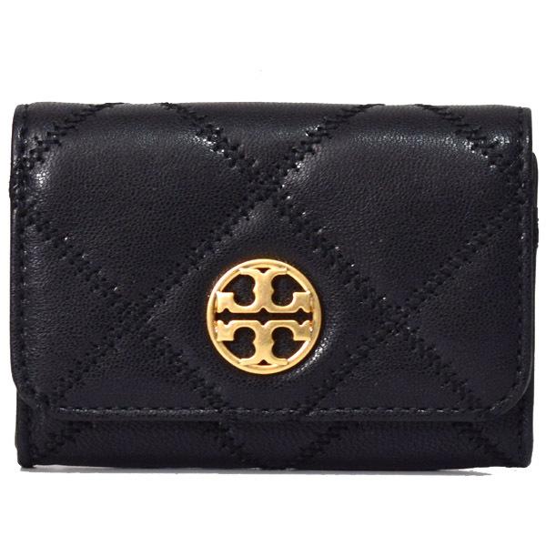 [新品] Tory Burch ブラック名刺入れ キルティング 黒 TORY BURCH(トリーバーチ) 名刺入れ - 黒 キルティング レザー 【公式