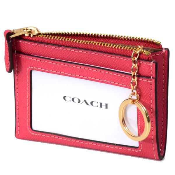 アック★宜しくお願い致します。 COACH（コーチ） 小銭入れ クロスグレインレザー ロゴ キーリング付き