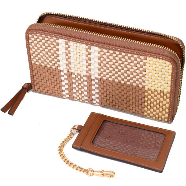 TORY BURCH（トリーバーチ） 長財布 レザー タータンチェック イントレ