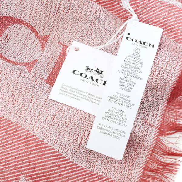 COACH（コーチ） ストール ウール ビスコース シグネチャー ボーダー