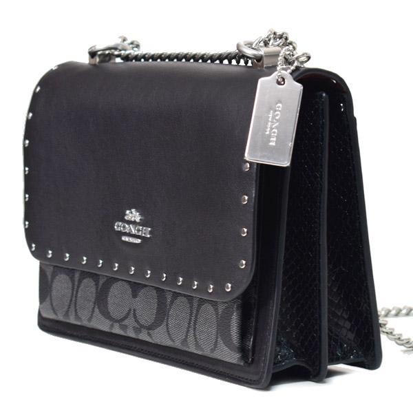 コーチ✨️2way ショルダーバッグ チェーン クレア パイソン レザー COACH（コーチ） バッグ コーティングキャンバス レザー シグネチャー