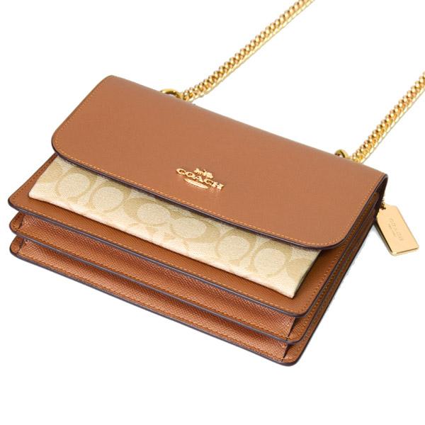 COACH バッグ コーティングキャンバス シグネチャー クレア チェーン 2way ブラウン×ブラック 91019 西岡店 Amazon.co.jp: コーチ バッグ COACH コーティングキャンバス クロス