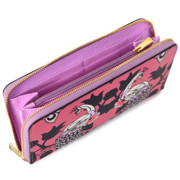 FURLA フルラ 財布 コーティングレザー クジャク フローラル 花 FURLA フルラ 財布 コーティングレザー クジャク フローラル 花