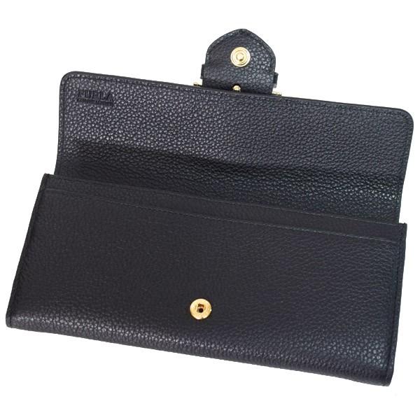 FURLA（フルラ） 財布 レザー フロー ベルト 二つ折り 長財布 ブラック