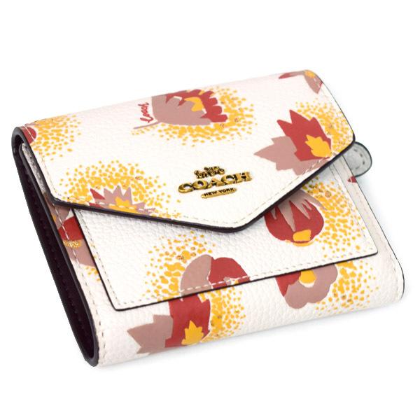COACH（コーチ） 財布 レザー フラワー 花柄 ロゴ プリント スモール