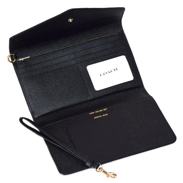 COACH（コーチ） 長財布 クロスグレインレザー トラベル エンベロープ