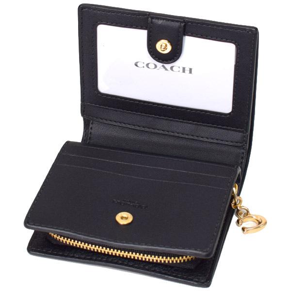 COACH（コーチ） 財布 ぺブルレザー ロゴチャーム スナップ ウォレット