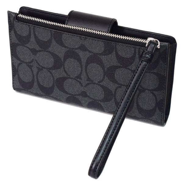 COACH コーチ 長財布 コーティングキャンバス レザー