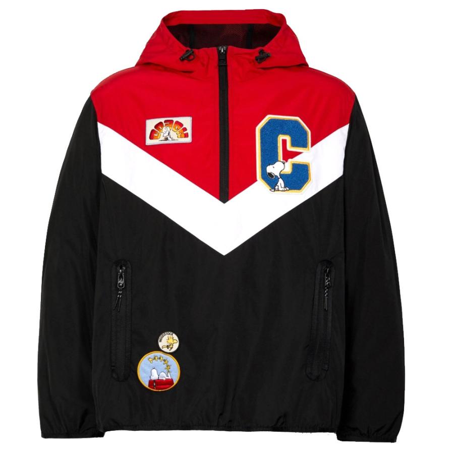 コーチ ウインドブレーカー Coach ウインドブレーカー ポリエステル スポーツ ピーナッツ ウインドブレーカー コラボ スヌーピー パッチ ワッペン ウインドブレーカー ｓ 日本サイズm相当 ブラック C3396 C3396 ブランド専門店 パイクストリート