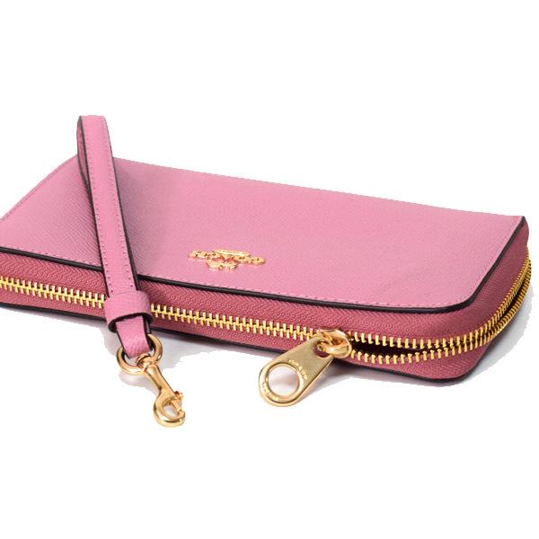 【新品】COACH ピンク 長財布 レザー レディース　R COACH - コーチ ☆ レザー ラウンドファスナー 長財布 ピンク