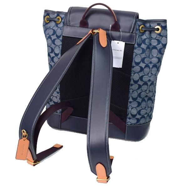 COACH シャンブレー カーフレザー シグネチャー ヘリテージ ターンロック