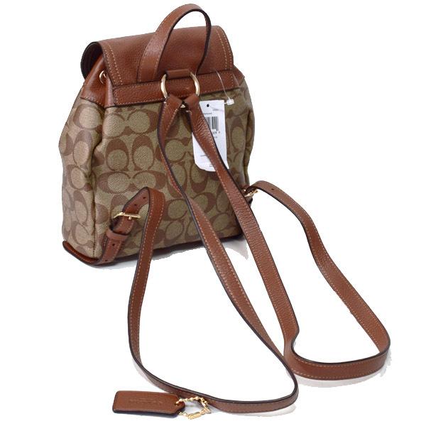 COACH コーチ　リュック　コーティングキャンパス×レザー　美品 COACH（コーチ） バッグ コーティングキャンバス ぺブルレザー