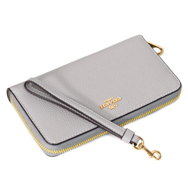 COACH（コーチ） 長財布 ぺブルドレザー ロゴ リストレット ロング