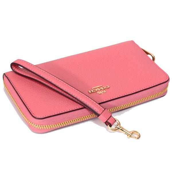 COACH（コーチ） 長財布 ぺブルレザー ロゴ リストレット ロング