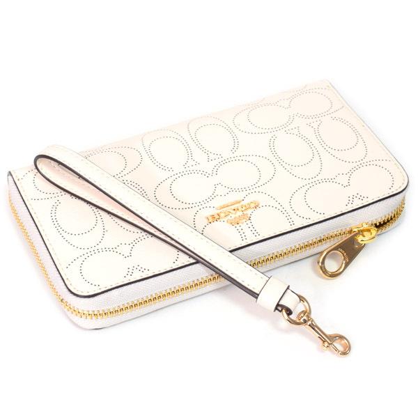 COACH（コーチ） 長財布 パーフォレーテッドレザー スムースレザー