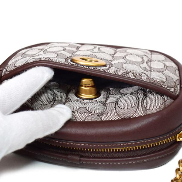 COACH（コーチ） バッグ ジャガード レザー シグネチャー ミニ ターン