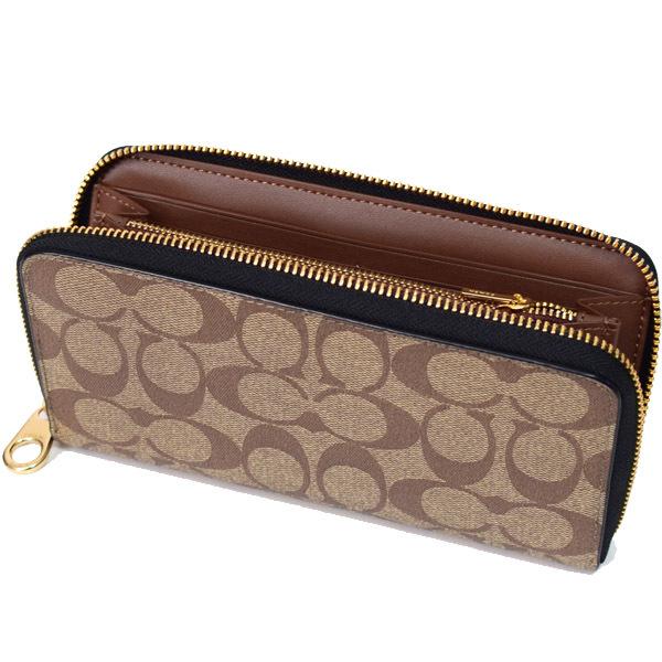 COACH コーチ 長財布 コーティングキャンバス ぺブルレザー