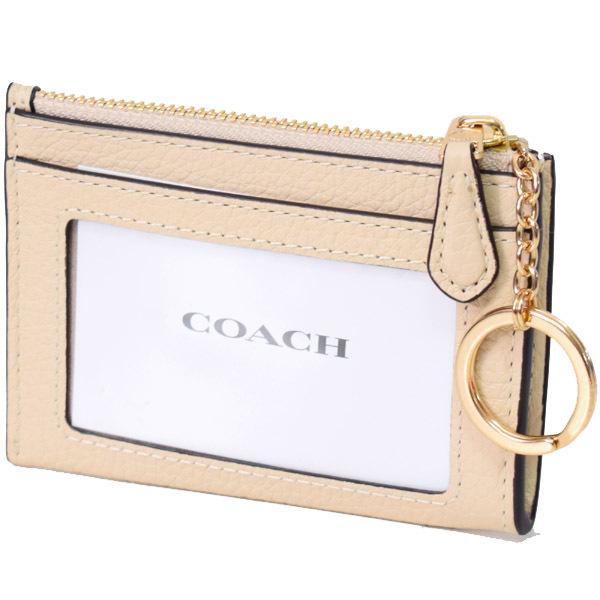 コーチ 小銭入れ COACH ぺブルレザー ジャン ミシェル バスキア コラボ キーリング付き ミニ スキニー IDケース コインケース アイボリーマルチ C5618｜pike-st｜02