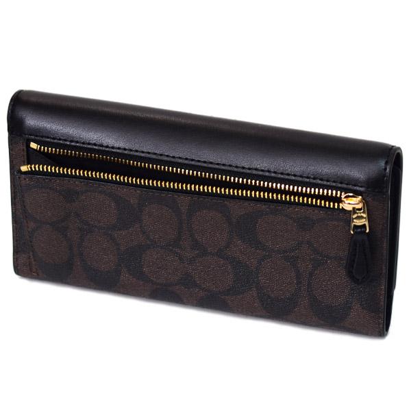 COACH コーチ 長財布 コーティングキャンバス スムースレザー 