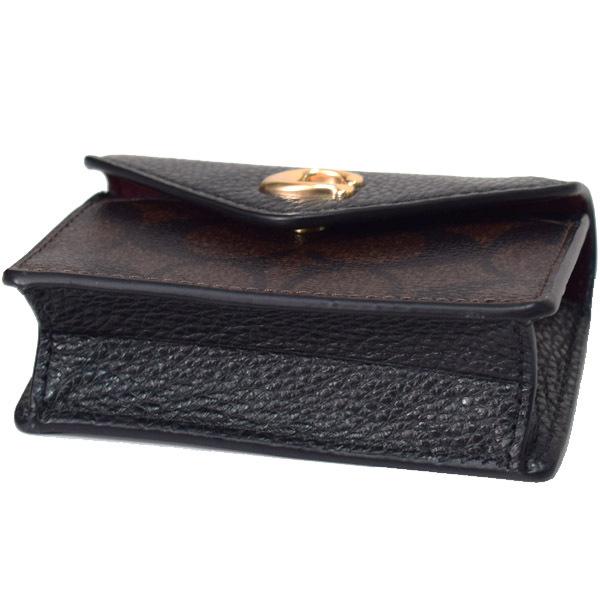 COACH（コーチ） カードケース コーティングキャンバス ぺブルレザー